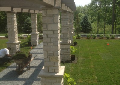 Pergola w/ Stone Columns